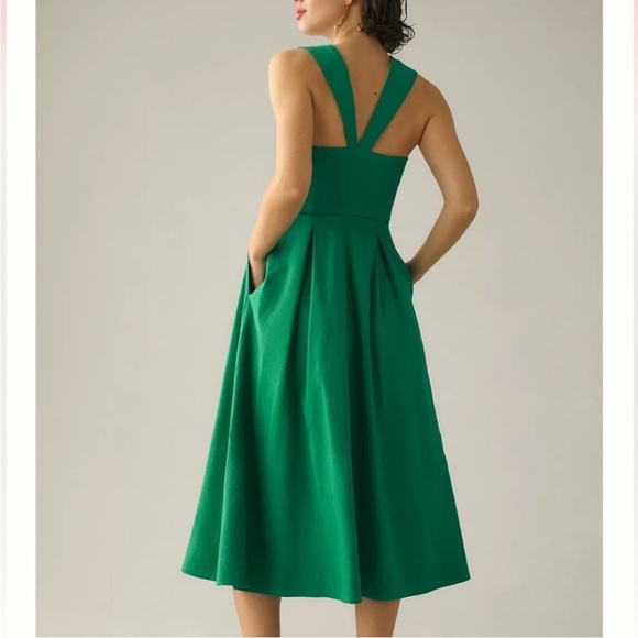 Anthropologie Maeve Square Neck Button Down Midi Dress NWOT FLAW* - Picture 4 of 10